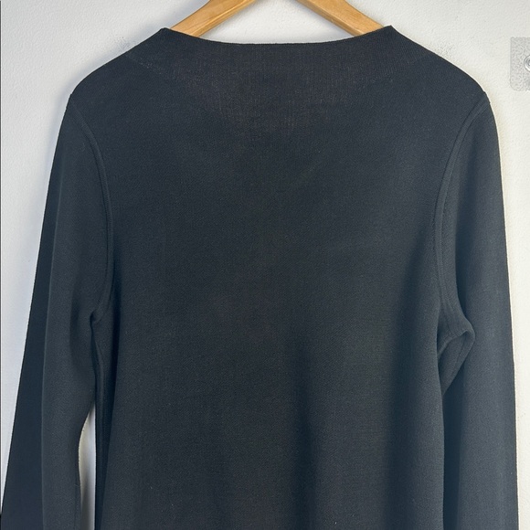 Eileen Fisher Reversible Silk Organic Cotton Funnel Neck Sweater Med Black Clay - Picture 14 of 16